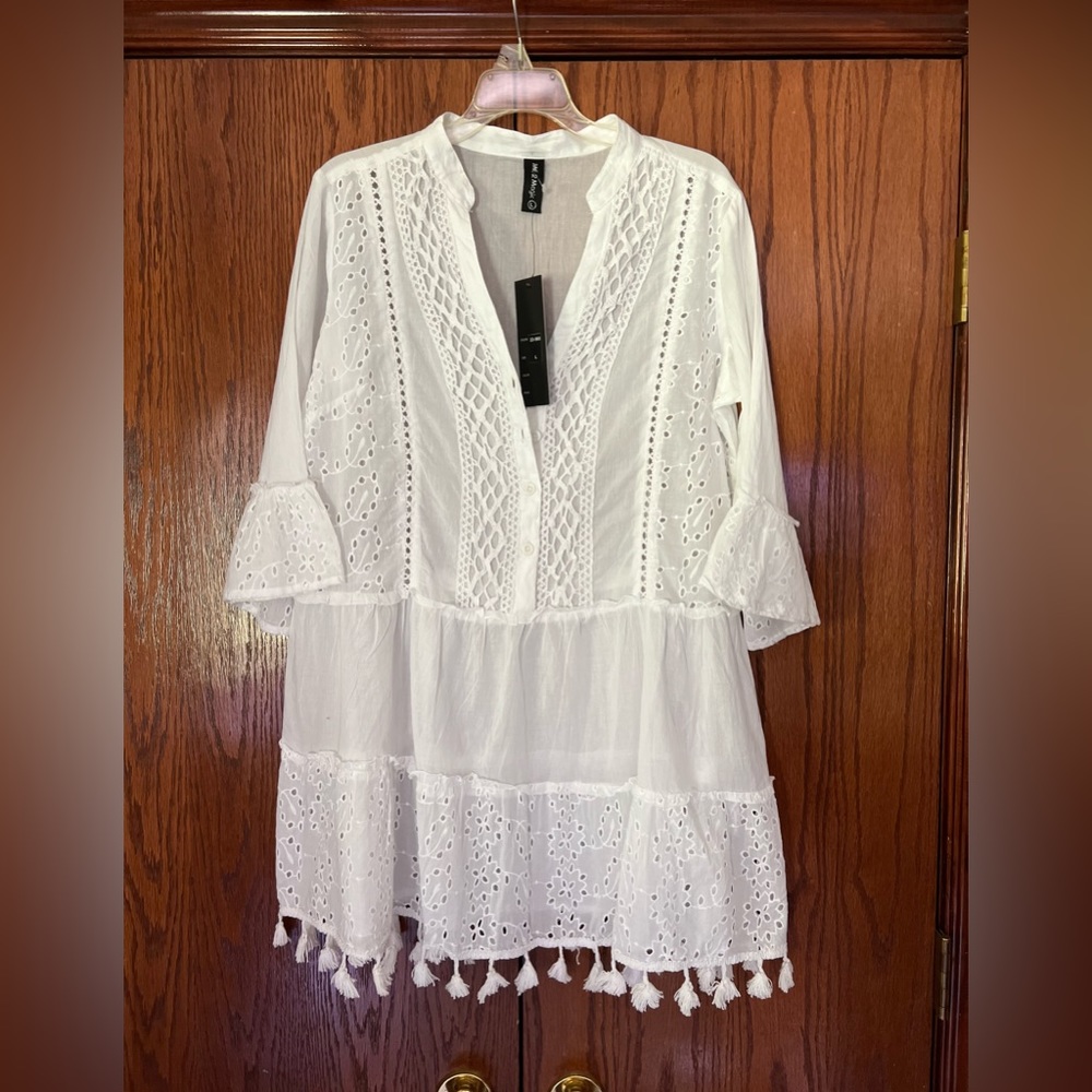 Me 2 Magic large white lace mini dress NWT